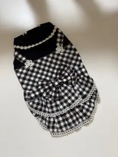 【未使用品】ルルドール ペット 犬服 ワンピース ドッグウェア ドレス チェック