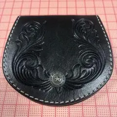 FUNNY 黒レザーコインケース カービングのサムネイル
