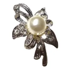 花　ラインストーン　人工真珠　ピンブローチ　ピンバッジ　バッジ　ラペルピン　②