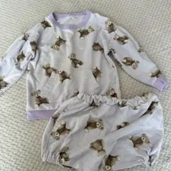 クマ柄 薄紫 パジャマ サイズ100