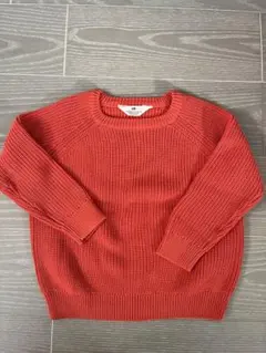 H&M オレンジ色リブ編みセーター 4-6歳