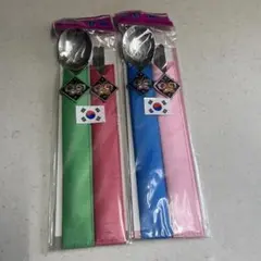 韓国　ステンレス製のスプーンとお箸　2セット