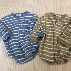 POLO Baby ストライプロンパース 80サイズ 2色セット