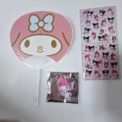 マイメロディーキーホルダーミニうちわマイメロディークロミシール×宇佐美