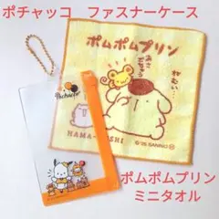 [新品未使用] ポチャッコ ファスナーケース ポムポムプリン ミニタオル セット