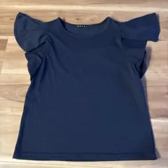 INGNI カットソー フリル袖 ネイビー M