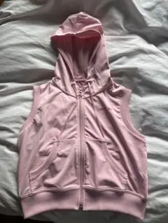 Reebok リーボック ノースリーブ パーカー ピンク S ジップアップ