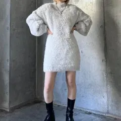 PAGEBOY フェザーニットミニワンピース