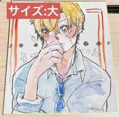 【イラスト】 21.手描きイラスト 色紙　男の子