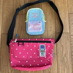 MEI OCEAN ショルダーバッグ　ドットピンク　おまけのポーチ付きのサムネイル