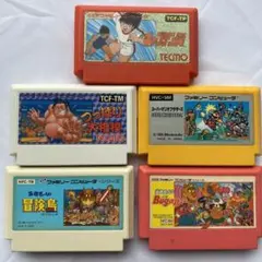ファミコン人気アクション5本セット［キャプテン翼&つっぱり他］