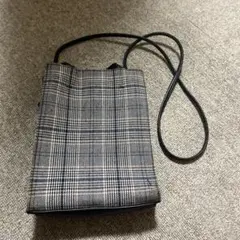 グレンチェック柄 ショルダーバッグ