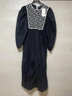 ZARA ドット柄ロングワンピース　ティアードワンピース