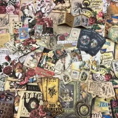 紙モノ詰め合わせ100piece Alice コラージュ　ラッピング　インテリア
