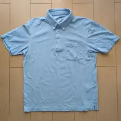 【セール】UNIQLO エアリズ メンズポロシャツ 水色 Lサイズ ポケット付き