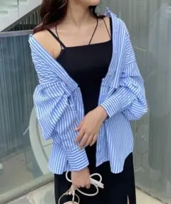 ワンポイント刺繍肩あきマルチWAYシャツ