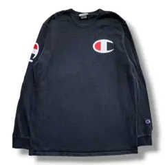 F1803　【即購入OK】　champion　ビッグロゴロンT　XL　ブラック