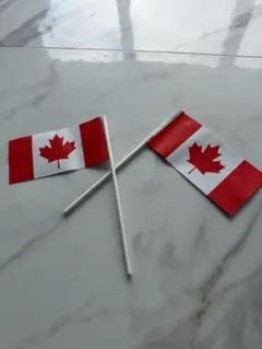 カナダ国旗 手旗 2本セット