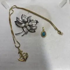 c109 アクセサリー　ネックレス　オパール？　シルバー　ターコイズ？
