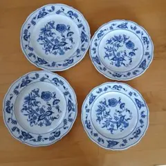 Blue Danube 花柄皿 4枚セット