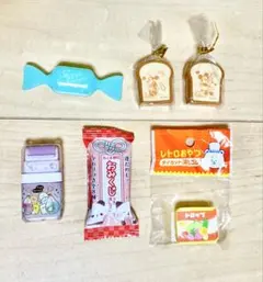すみっコぐらし他　消しゴムセット　６個　まとめ売り　ローラー消しゴム　おみくじ