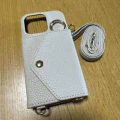 ホワイト レザー調 スマホケース