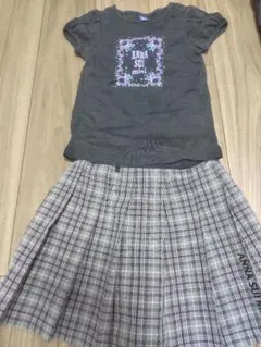 ANNA SUI mini ロゴTシャツ チェックスカート風キュロット アナスイ