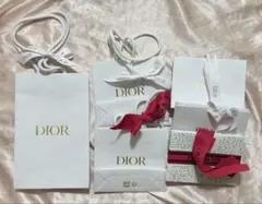 Dior ショッパー　バレンタイン　ショップ袋 リボン付き　セット