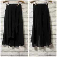 マジェスティックレゴン風 ロングスカート ブラック フレア　XS