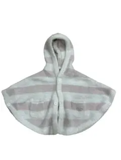 ジェラピケ　　ストライプ フード付き ベビーポンチョ 80-90cm