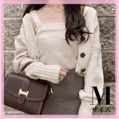 ♡ クロップド丈 カーディガン X キャミソール ニットアンサンブル ♡