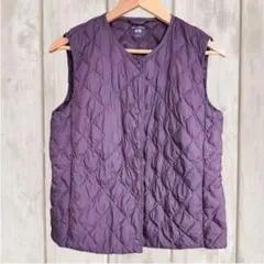 UNIQLO WARM PADDED ベスト L パープル 軽量 収納袋付き