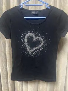 ストーン装飾 ブラック Tシャツ Mサイズ