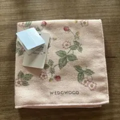 WEDGWOOD 花柄タオルハンカチ ピンク 約25cm