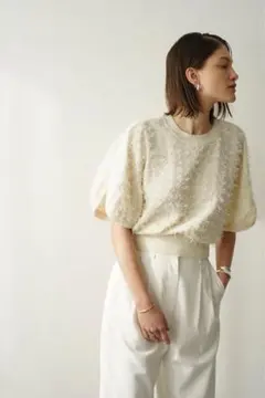CLANE FRINGE ARCH SLEEVE KNIT TOPSのサムネイル