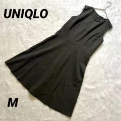 【ユニクロ】 フレアワンピース 美品 M ノースリーブ きれいめ フレアワンピ