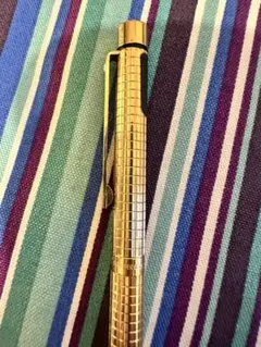 1970年代◆シェーファー タルガ 金張り 格子柄 インレイニブ14K ペン先F □美品 1970年代！シェーファー タルガ（SHEAFFER Targa） 金