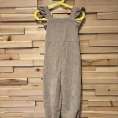 コーデュロイ ロンパース サロペット 110 フリル おしゃれ 子供服 長ズボン