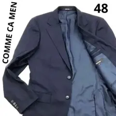 極美品　コムサメン　サイズ48 2B サイドベンツ　ネイビー　サイズＬ