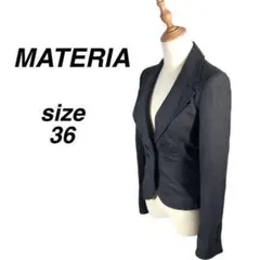 美品　MATERIA マテリア　ジャケット　ビジネス　フォーマル　S　グレーのサムネイル