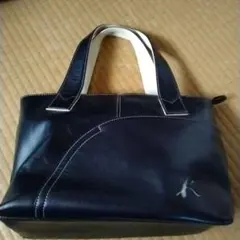 Kitamura2 ネイビー レザー ハンドバッグ