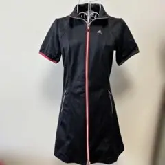 adidas レディース ゴルフ ジップアップ ワンピース ブラック　M