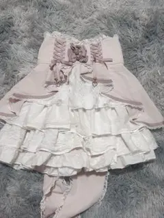 LIZLISA メイドライクサスペンダー付スカート ピンク - メルカリ