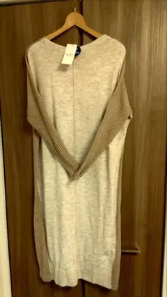 最終値下げ【新品】ビームスハート 　異素材ボートネック配色ニットワンピース