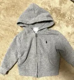 ラルフローレン　グレー フード付きパーカー 12M 70cm 80cm ベビー