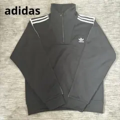 adidas ファンネルネック ダークグリーン ハーフジップジャージ - メルカリ