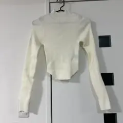 未使用　SHEIN ホワイトニット Sサイズニット　クロップドニット　白ニット