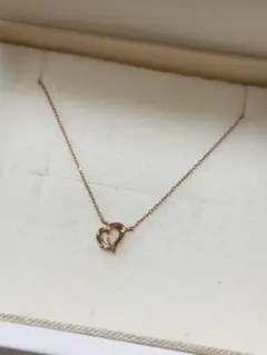 Samantha Tiara ピンクゴールドハートネックレス