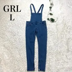 GRL ストレッチスキニーデニムサロペット グレイル L コットン70%