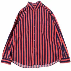 80s EDDIE BAUER ストライプ ボタンダウンシャツ ヴィンテージ